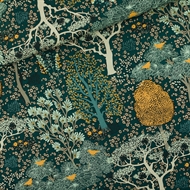 Afbeelding van Oriental Garden - M - Cotton Canvas Gabardine Twill - Gevelgroen