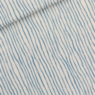 Afbeelding van Wiggly Verticals - Blauw - M - French Terry - Papyrus Crème