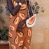Picture of Papayas - L - Linnen Viscose Blend - Glazuurd Gemberbruin